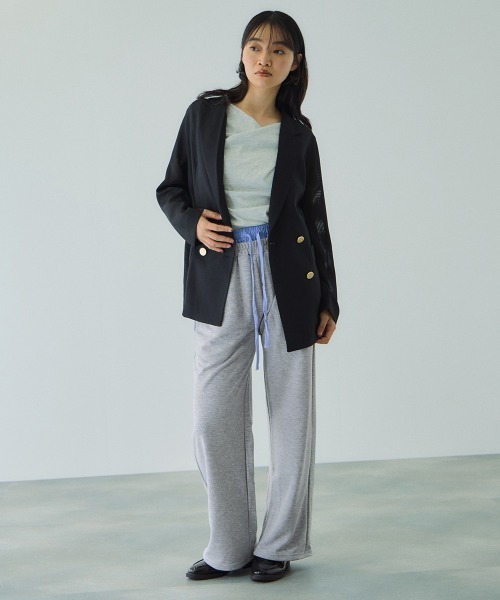 VICKY（ビッキー）の「ハイショクドッキングスウェットパンツ≪手洗い可能≫（スウェットパンツ・レディース・ブラック/ネイビー/ライトグレー・M）」の6枚目の写真