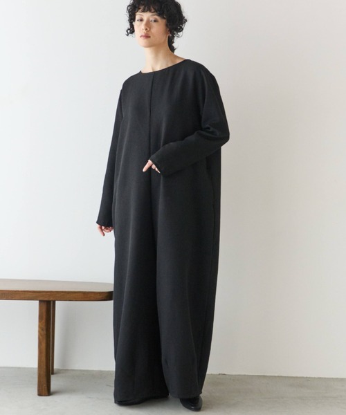 Libra Cue（リブラ キュー）の「ロングスリーブ2wayオールインワン（サロペット/オーバーオール・レディース・ブラック/ベージュ・1/2）」の19枚目の写真