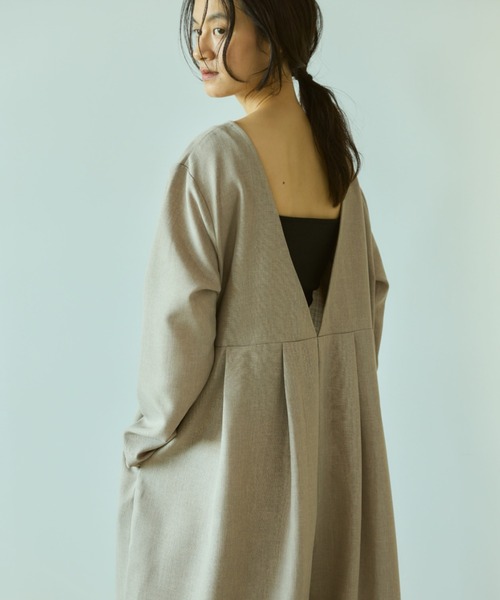 Libra Cue(リブラ キュー)の「ロングスリーブ2wayオールインワン(サロペット/オーバーオール・レディース・ブラック/ベージュ・1/2)」の6枚目の写真