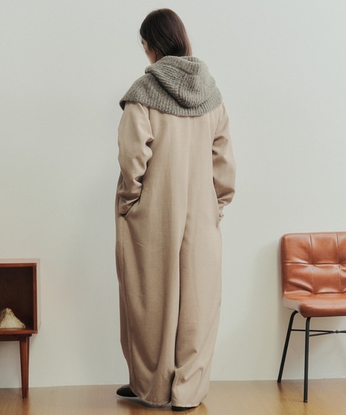 Libra Cue(リブラ キュー)の「ロングスリーブ2wayオールインワン(サロペット/オーバーオール・レディース・ブラック/ベージュ・1/2)」の14枚目の写真