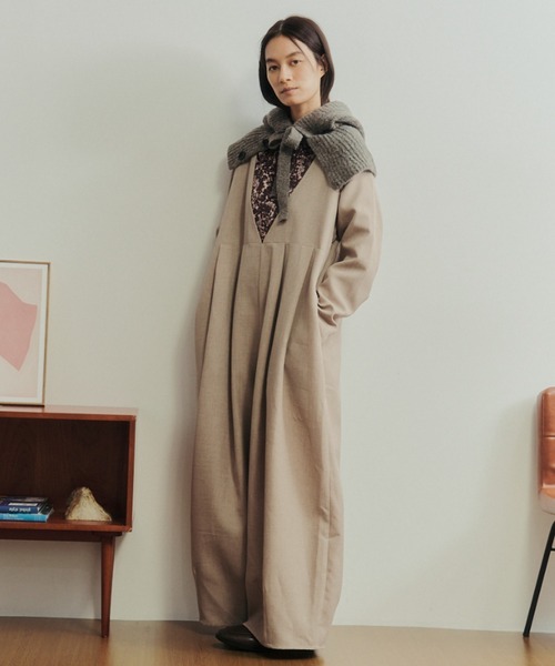 Libra Cue(リブラ キュー)の「ロングスリーブ2wayオールインワン(サロペット/オーバーオール・レディース・ブラック/ベージュ・1/2)」の15枚目の写真