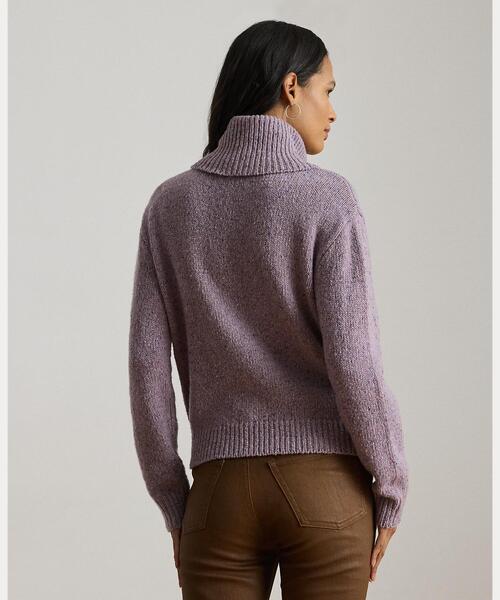バックルトリム メランジ タートルネック セーター（ニット