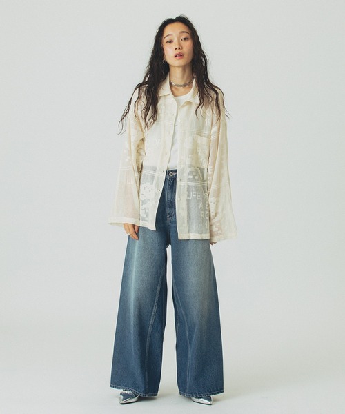 ROSE BUD(ローズバッド)の「ORIGINAL LACE SHIRT(シャツ/ブラウス・レディース・ブラック/オフホワイト・ONE SIZE)」の4枚目の写真