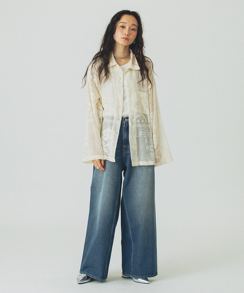 ROSE BUD(ローズバッド)の「ORIGINAL LACE SHIRT(シャツ/ブラウス・レディース・ブラック/オフホワイト・ONE SIZE)」の6枚目の写真