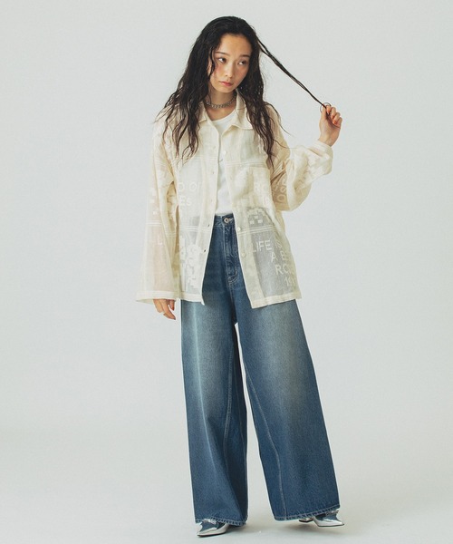 ROSE BUD(ローズバッド)の「ORIGINAL LACE SHIRT(シャツ/ブラウス・レディース・ブラック/オフホワイト・ONE SIZE)」の7枚目の写真