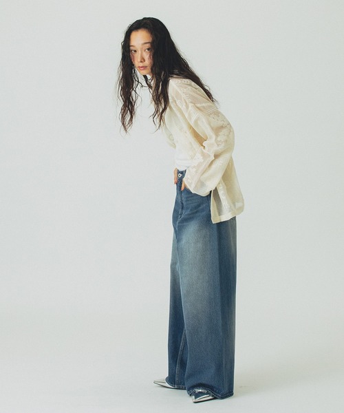 ROSE BUD(ローズバッド)の「ORIGINAL LACE SHIRT(シャツ/ブラウス・レディース・ブラック/オフホワイト・ONE SIZE)」の10枚目の写真