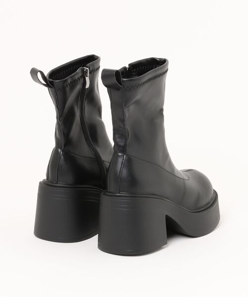SANSeLF(サンセルフ)の「【SANSeLF】 ショートブーツ 厚底チャンキーヒール サイドジップ sas25a022(ブーツ・レディース・ブラック・39/38/37/36)」の16枚目の写真