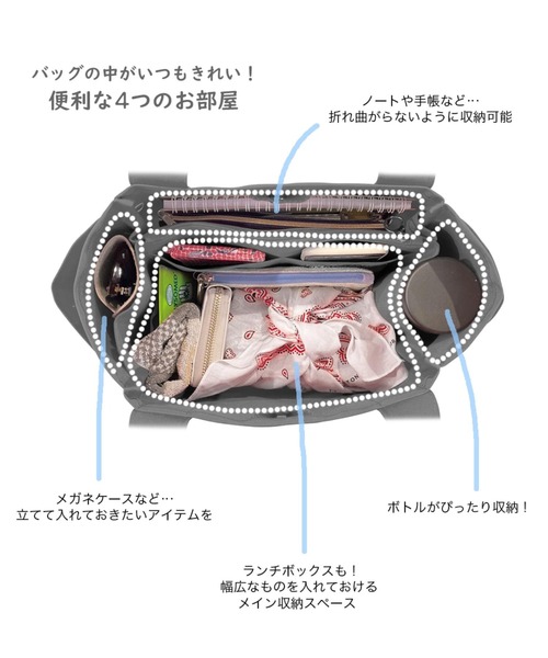 ROOTOTE(ルートート)の「ルートート / LT.デリ.パルーティ.キルト-D(トートバッグ・レディース・ブラック/アイボリー/ブルー/レッド・FREE)」の12枚目の写真