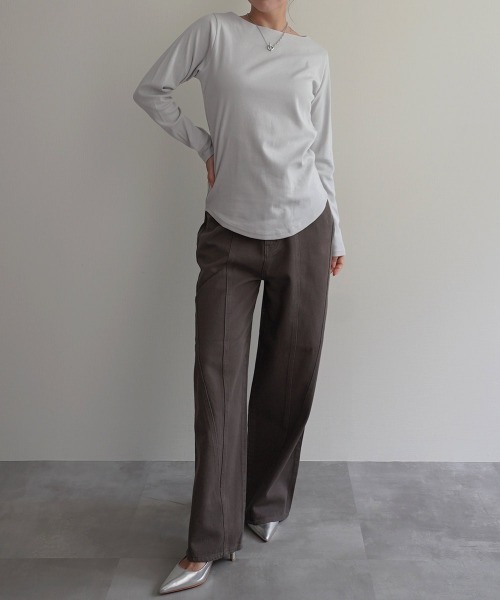 Rashik（ラシク）の「切替デザインストレートパンツ（その他パンツ・レディース・ブラウン/ベージュ・S/M）」の10枚目の写真