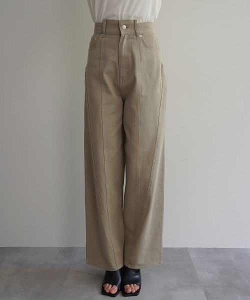 Rashik（ラシク）の「切替デザインストレートパンツ（その他パンツ・レディース・ブラウン/ベージュ・S/M）」の14枚目の写真