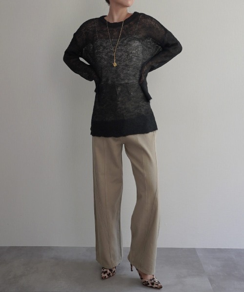 Rashik（ラシク）の「切替デザインストレートパンツ（その他パンツ・レディース・ブラウン/ベージュ・S/M）」の8枚目の写真