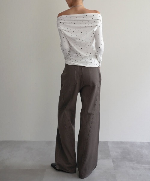 Rashik（ラシク）の「切替デザインストレートパンツ（その他パンツ・レディース・ブラウン/ベージュ・S/M）」の13枚目の写真