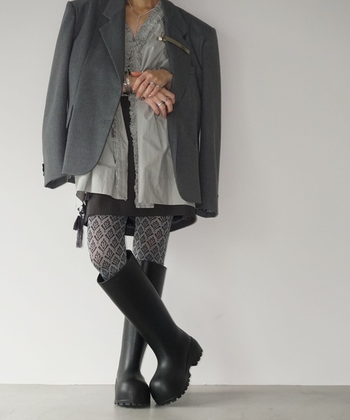 chuclla（チュクラ）の「フリルネック リラックスブラウス chw25a061（シャツ/ブラウス・レディース・スモーキーグリーン系/ホワイト・FREE）」の8枚目の写真