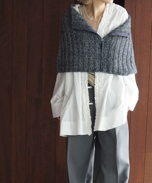 フリルネック リラックスブラウス chw25a061-ファッション通販サイト