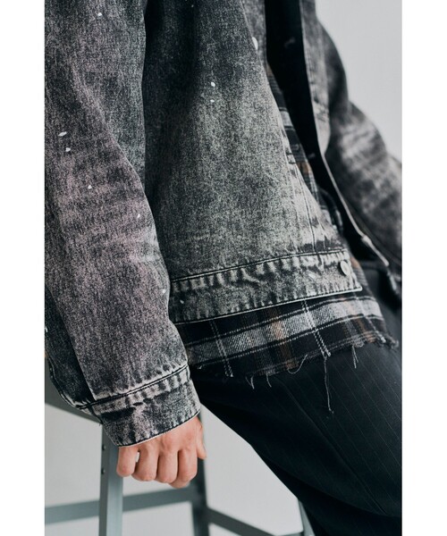 BEAMS HEART（ビームスハート）の「GMS ペイント デニム ジャケット（デニムジャケット・メンズ・インディゴブルー/ブラック・LARGE/MEDIUM/SMALL）」の21枚目の写真