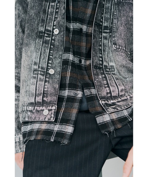 BEAMS HEART（ビームスハート）の「GMS ペイント デニム ジャケット（デニムジャケット・メンズ・インディゴブルー/ブラック・LARGE/MEDIUM/SMALL）」の6枚目の写真