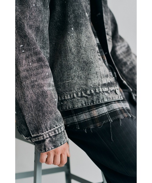 BEAMS HEART（ビームスハート）の「GMS ペイント デニム ジャケット（デニムジャケット・メンズ・インディゴブルー/ブラック・LARGE/MEDIUM/SMALL）」の7枚目の写真