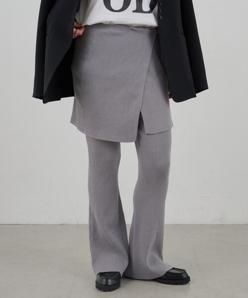 SHENERY（シーナリー）の「ニットレイヤードパンツ（その他パンツ・レディース・ブラック/グレー・FREE）」の2枚目の写真