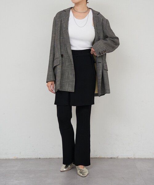 SHENERY（シーナリー）の「ニットレイヤードパンツ（その他パンツ・レディース・ブラック/グレー・FREE）」の3枚目の写真