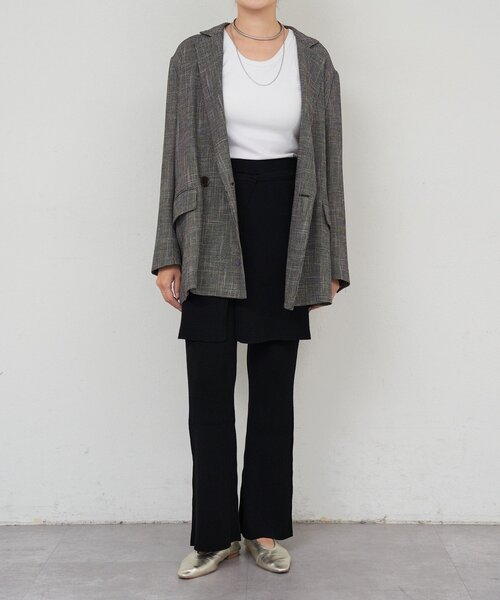 SHENERY（シーナリー）の「ニットレイヤードパンツ（その他パンツ・レディース・ブラック/グレー・FREE）」の5枚目の写真