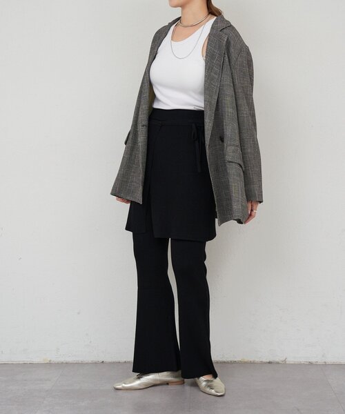 SHENERY（シーナリー）の「ニットレイヤードパンツ（その他パンツ・レディース・ブラック/グレー・FREE）」の7枚目の写真