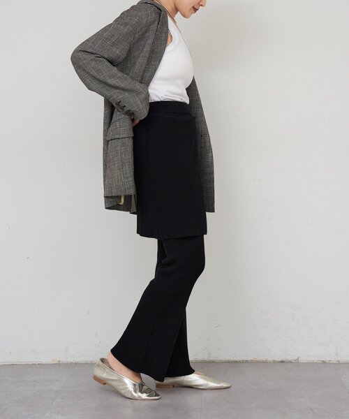 SHENERY（シーナリー）の「ニットレイヤードパンツ（その他パンツ・レディース・ブラック/グレー・FREE）」の10枚目の写真