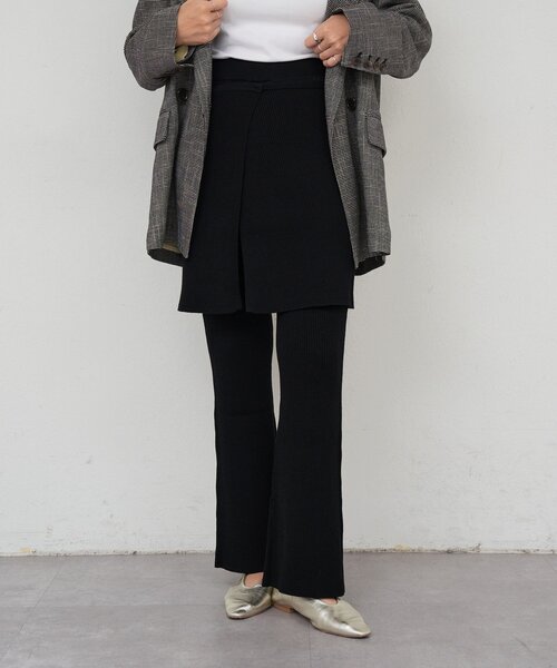 SHENERY（シーナリー）の「ニットレイヤードパンツ（その他パンツ・レディース・ブラック/グレー・FREE）」の17枚目の写真