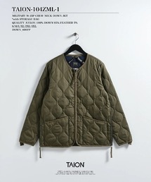 【TAION(タイオン)】〈ウィメンズ〉ミリタリー クルーネックWジップ ダウンジャケット