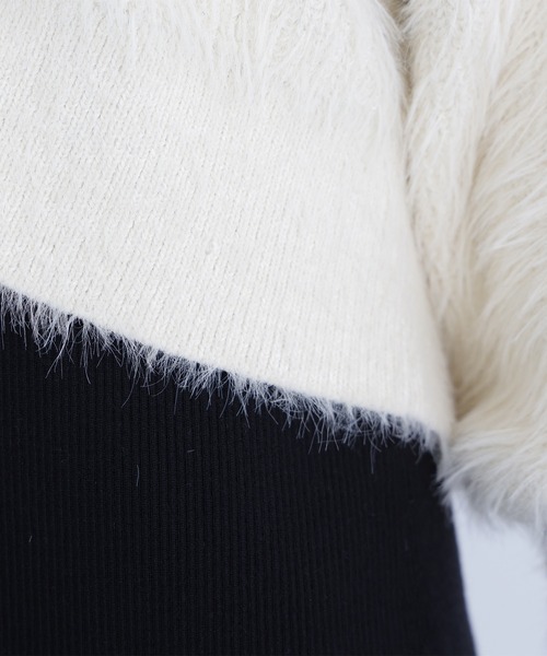 NATURAL BEAUTY BASIC（ナチュラルビューティーベーシック）の「◇シャギーカーデセットニットワンピース（ワンピース・レディース・グレー系その他/ブラック系その他/ブラウン・P/S/MEDIUM）」の18枚目の写真