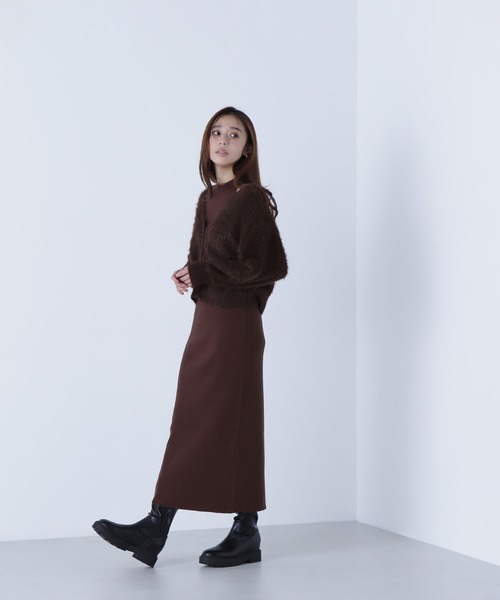 NATURAL BEAUTY BASIC（ナチュラルビューティーベーシック）の「◇シャギーカーデセットニットワンピース（ワンピース・レディース・グレー系その他/ブラック系その他/ブラウン・P/S/MEDIUM）」の10枚目の写真