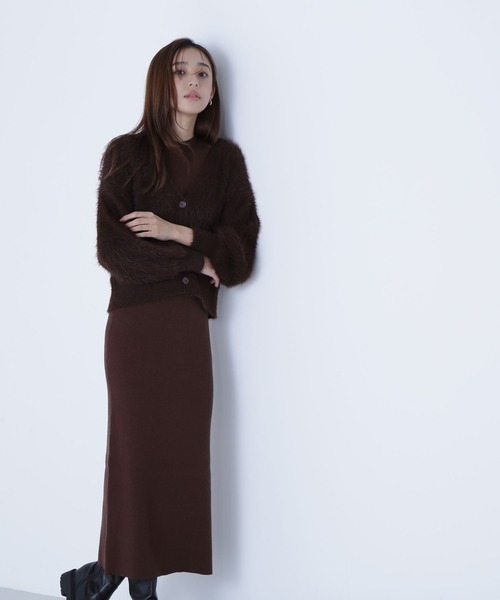 NATURAL BEAUTY BASIC（ナチュラルビューティーベーシック）の「◇シャギーカーデセットニットワンピース（ワンピース・レディース・グレー系その他/ブラック系その他/ブラウン・P/S/MEDIUM）」の13枚目の写真