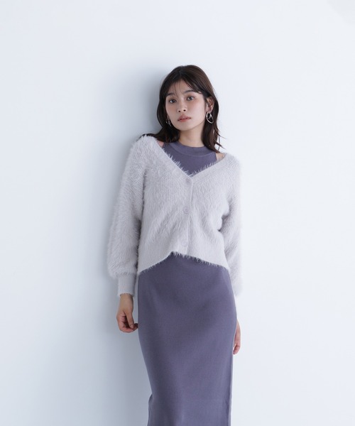 NATURAL BEAUTY BASIC（ナチュラルビューティーベーシック）の「◇シャギーカーデセットニットワンピース（ワンピース・レディース・グレー系その他/ブラック系その他/ブラウン・P/S/MEDIUM）」の20枚目の写真