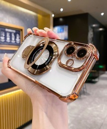 Burner(バーナー)の【OKUOKU 0909】リング付きスタンド クリアデザイン  iPhoneケース ruf-iphonecase-13-8(スマホケース/カバー)
