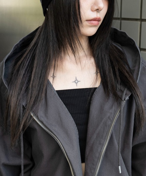 WEGO（ウィゴー）の「WEGO/【25年秋冬新作】ワーカーズフードブルゾン（ブルゾン・レディース・ブラウン/ピンク/ベージュ/チャコール/その他1・FREE）」の11枚目の写真