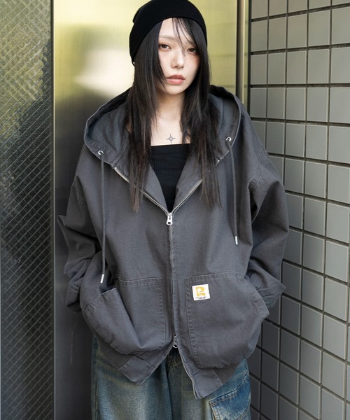 WEGO（ウィゴー）の「WEGO/【25年秋冬新作】ワーカーズフードブルゾン（ブルゾン・レディース・ブラウン/ピンク/ベージュ/チャコール/その他1・FREE）」の17枚目の写真