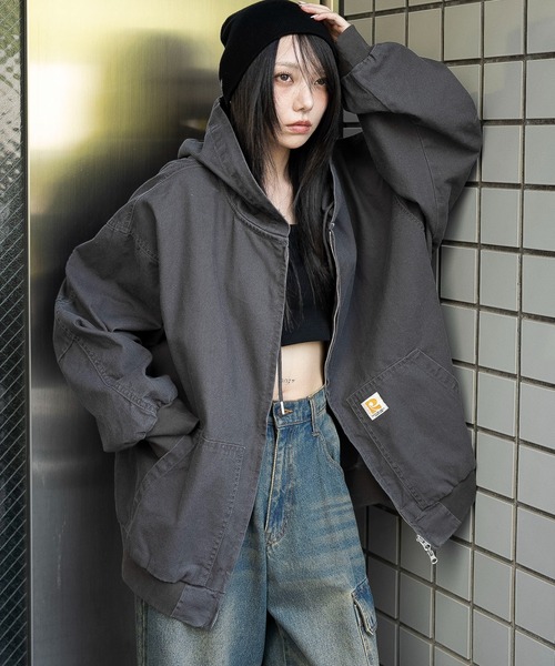 WEGO（ウィゴー）の「WEGO/【25年秋冬新作】ワーカーズフードブルゾン（ブルゾン・レディース・ブラウン/ピンク/ベージュ/チャコール/その他1・FREE）」の18枚目の写真