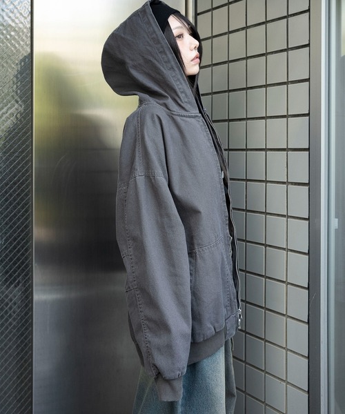 WEGO（ウィゴー）の「WEGO/【25年秋冬新作】ワーカーズフードブルゾン（ブルゾン・レディース・ブラウン/ピンク/ベージュ/チャコール/その他1・FREE）」の21枚目の写真