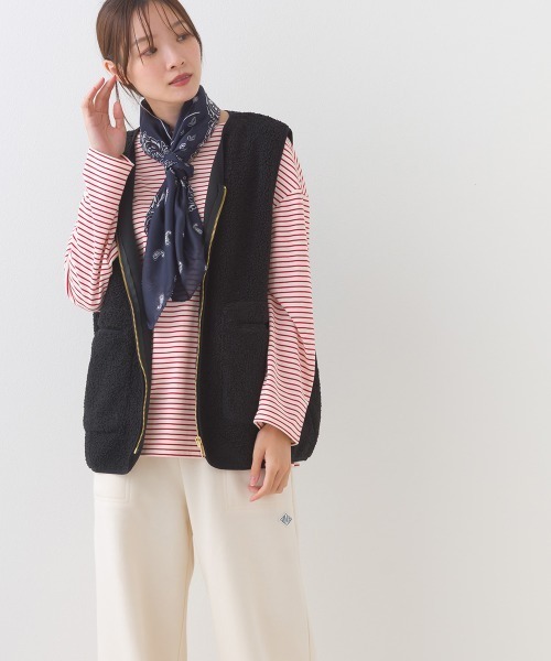 セール】ボア深Vネックジップアップベスト（ベスト）｜OMNES（オムネス