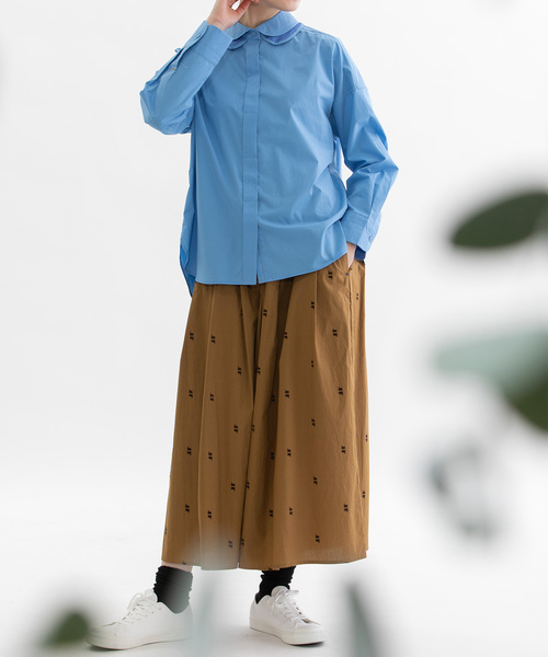 nop de nod(ノップドゥノッド)の「フロッキースワンブロードタックキュロット(スカート・レディース・ネイビー/ライトブルー/キャメル・M)」の22枚目の写真