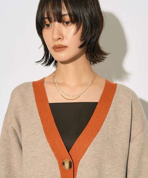 YECCA VECCA(イェッカヴェッカ)の「【archive】リバーシブルカーディガン(カーディガン/ボレロ・レディース・ベージュ/ネイビー/ブラウン・FREE)」の5枚目の写真