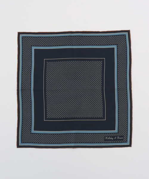 EDIFICE（エディフィス）の「Holliday & Brown(ホリデー & ブラウン) Pocket Square Frame（バンダナ/スカーフ・メンズ・ダークブルー・FREE）」の2枚目の写真
