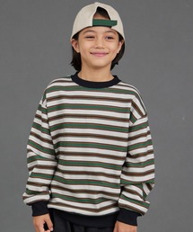 PAIRMANON STREET(ペアマノンストリート)の裏起毛 ボーダー オーバーサイズ スウェット トレーナー【PAIRMANON STREET】(スウェット)