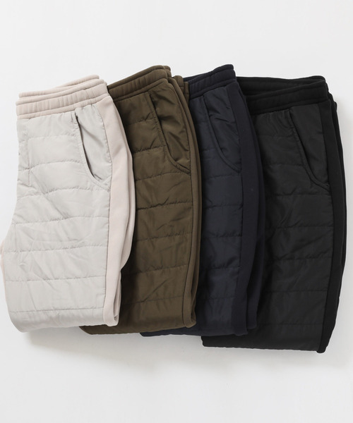 ARCADE（アーケード）の「エコダウン スキニーパンツ/表側エコダウン×裏側スウェット裏地シャギーボアフリース素材（スウェットパンツ・メンズ・ブラック/グレイッシュベージュ/ネイビー・M/L/LL）」の4枚目の写真