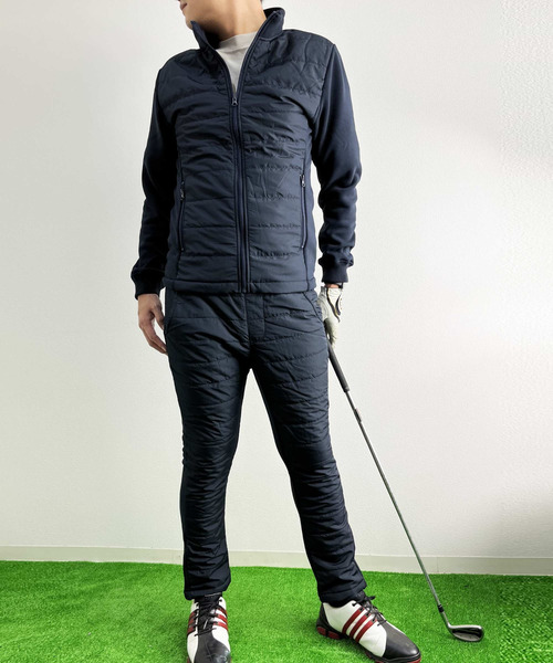 ARCADE（アーケード）の「エコダウン スキニーパンツ/表側エコダウン×裏側スウェット裏地シャギーボアフリース素材（スウェットパンツ・メンズ・ブラック/グレイッシュベージュ/ネイビー・M/L/LL）」の15枚目の写真