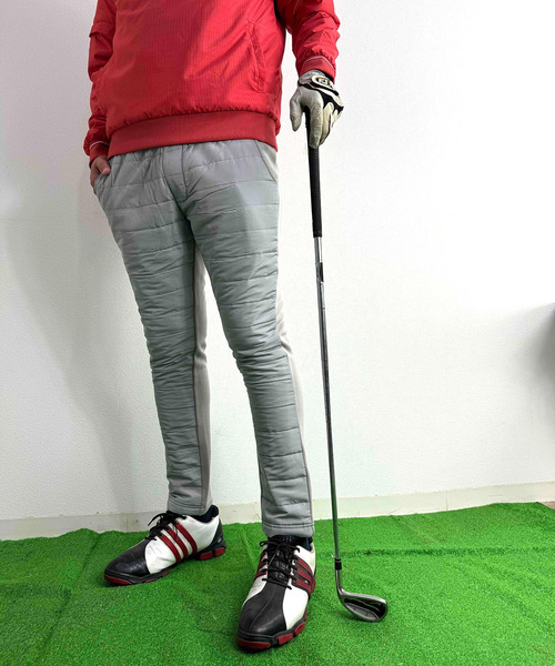 ARCADE（アーケード）の「エコダウン スキニーパンツ/表側エコダウン×裏側スウェット裏地シャギーボアフリース素材（スウェットパンツ・メンズ・ブラック/グレイッシュベージュ/ネイビー・M/L/LL）」の16枚目の写真