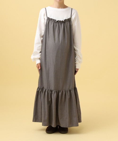 LEPSIM（レプシィム）の「【産前・産後対応】マタニティ／ギャザーキャミワンピース　579693（マタニティウェア/グッズ・レディース・ブラウン系その他/ブルー系その他/ブラック・FREE）」の14枚目の写真