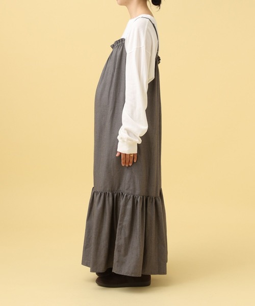 LEPSIM（レプシィム）の「【産前・産後対応】マタニティ／ギャザーキャミワンピース　579693（マタニティウェア/グッズ・レディース・ブラウン系その他/ブルー系その他/ブラック・FREE）」の15枚目の写真