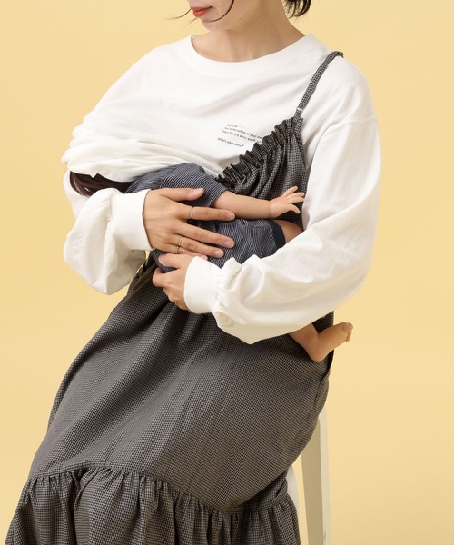 LEPSIM（レプシィム）の「【産前・産後対応】マタニティ／ギャザーキャミワンピース　579693（マタニティウェア/グッズ・レディース・ブラウン系その他/ブルー系その他/ブラック・FREE）」の22枚目の写真
