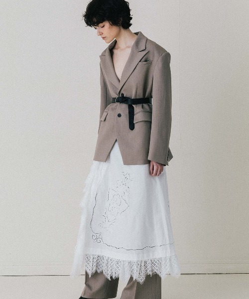 CREDONA（クレドナ）の「VENEZIA LACE SKIRT/ヴェネツィアレーススカート（スカート・レディース・ネイビー/ホワイト・FREE）」の3枚目の写真