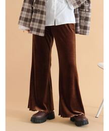 ehka sopo | ベロアフレアパンツ(その他パンツ)